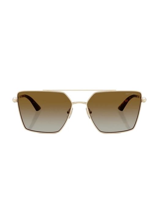 Jimmy Choo Metallic Square-Frame Metal Sunglasses