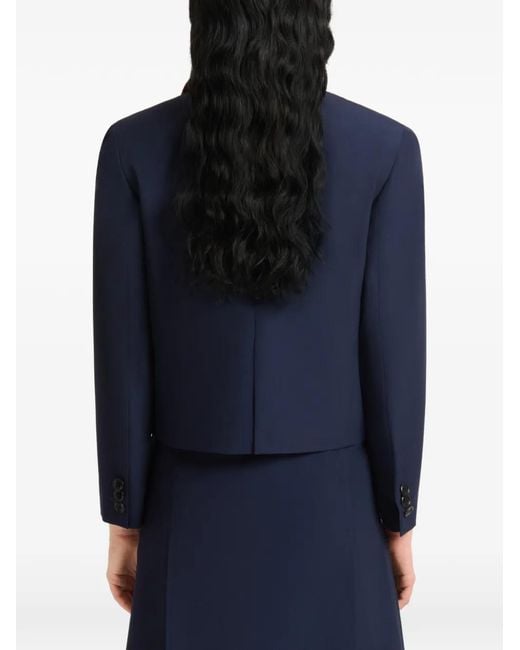 Marni Deep Techno Wool Jacket in het Blue