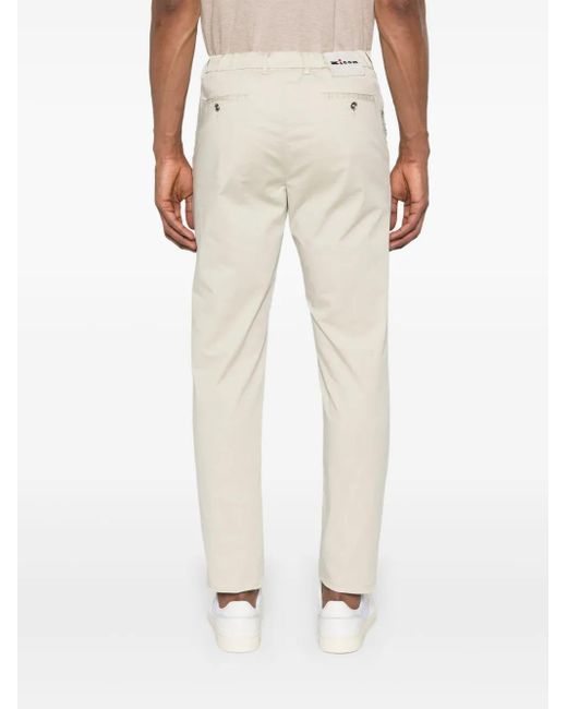 Kiton White Logo-Patch Chinos for men