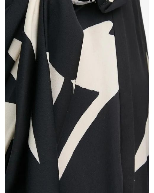 DKNY White Abstract-Print Wrap Dress