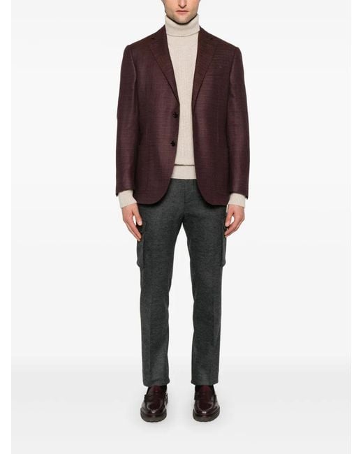 Corneliani Purple Single-Breasted Blazer for men