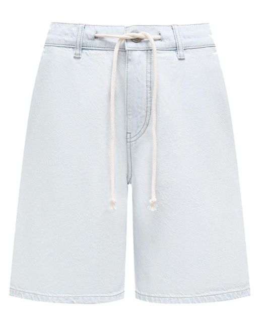 12 STOREEZ Blue Drawstring-waist Denim Shorts