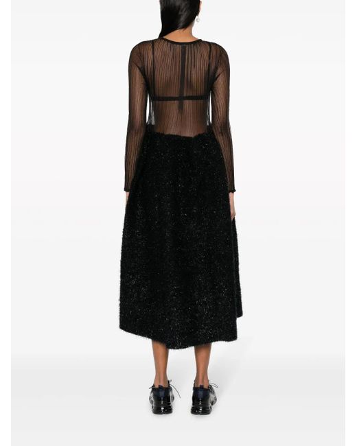 CFCL Black Semi-Sheer Midi Dress