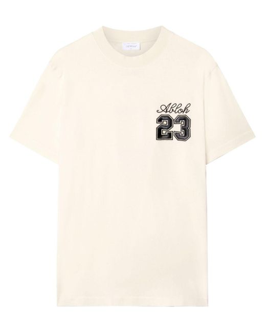 Off-White c/o Virgil Abloh 23 Skate T-Shirt mit Logo-Stickerei in Natural für Herren
