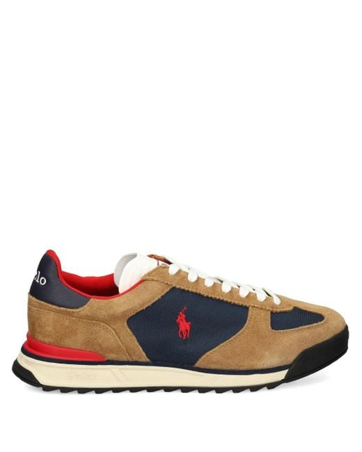 Polo Ralph Lauren Blue Varick Suede-Panelled Sneakers for men