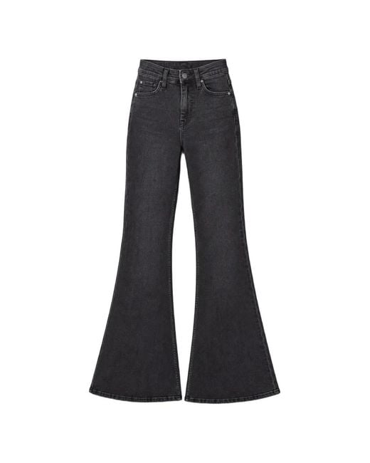 FRAME Black High-Waisted Flared-Leg Jeans