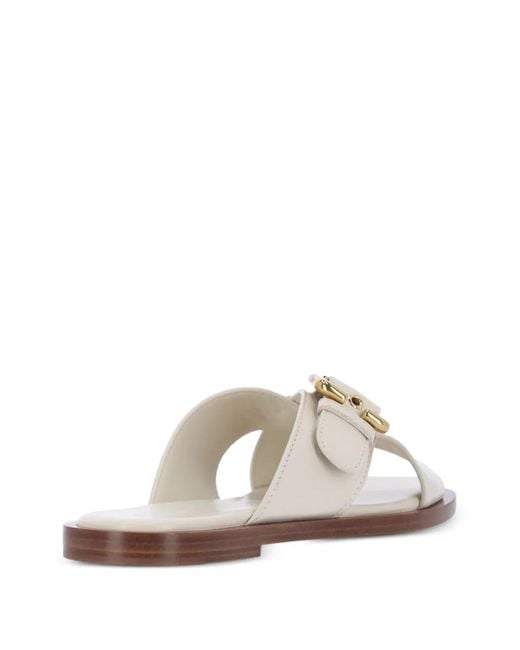 Chloé White Nil Flat Sandals