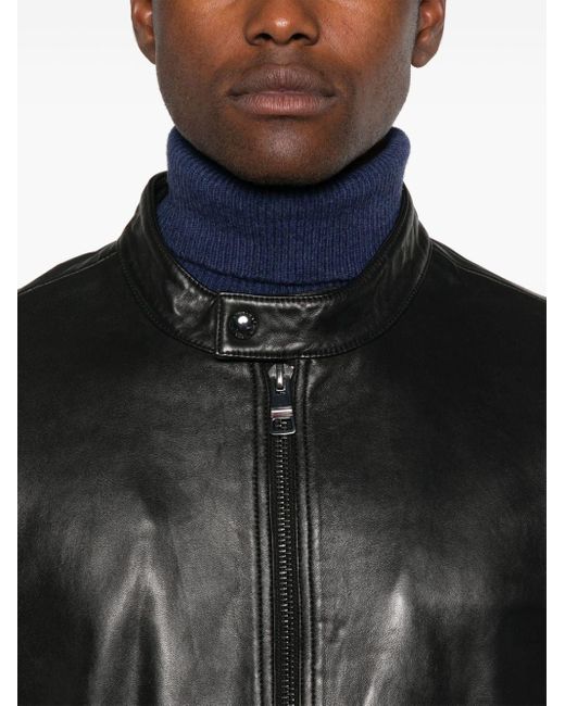 Veste En Cuir Tommy Hilfiger pour homme en coloris Noir Lyst