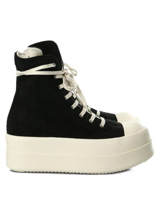 Lace-up platform sneakers Rick Owens de hombre de color Black
