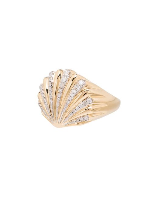 Yvonne Léon 18kt Gold Diamond Shell Ring in White Lyst