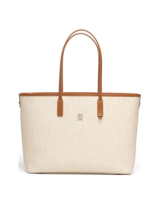 Tommy Hilfiger Natural Monogram-Pattern Tote Bag