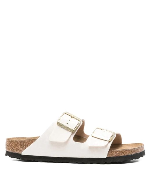 Birkenstock White Arizona Sandalen mit Schnallenverschluss