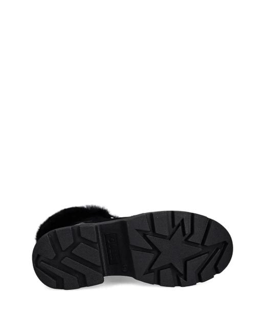 Guess Black Yareli Faux Fur-Trim Ankle Boots