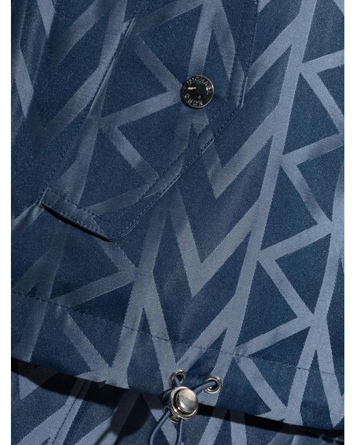 MICHAEL Michael Kors Blue Geometric-Pattern Zip Jacket