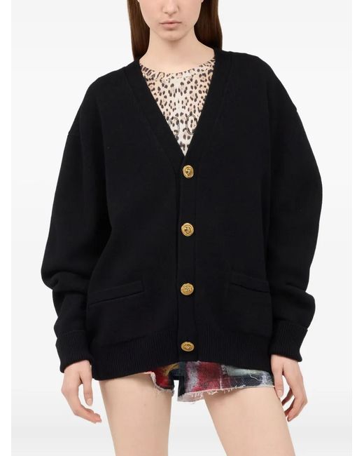 Roberto Cavalli Black Button Cardigan