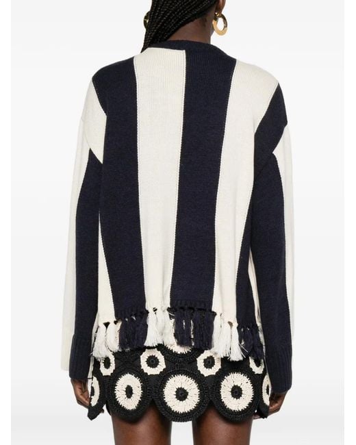 Simon Miller Black Striped Tassel Sweater