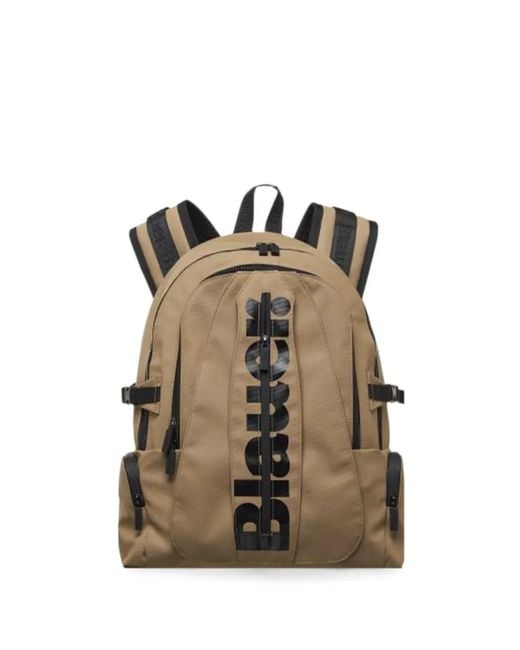 Blauer Natural Worce Logo-Print Zip-Fastening Backpack for men
