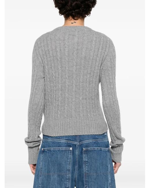 Blumarine Gray Buttoned Cardigan