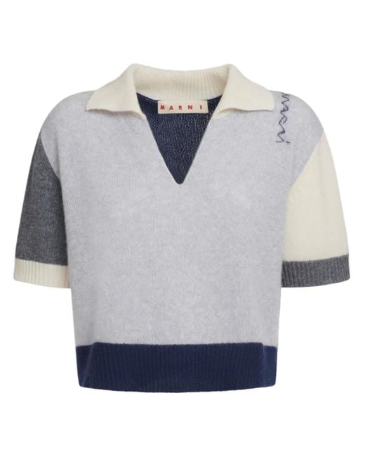 Marni Gray T-Shirt Mit V-Ausschnitt