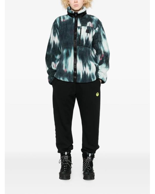 Barrow Black Logo-Print Cuffed Joggers