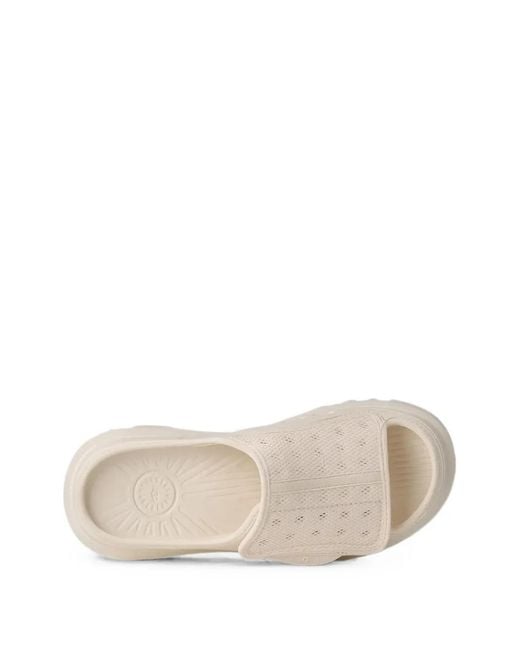 Ugg White Peakmod Touch-Strap Mesh-Panel Slides for men