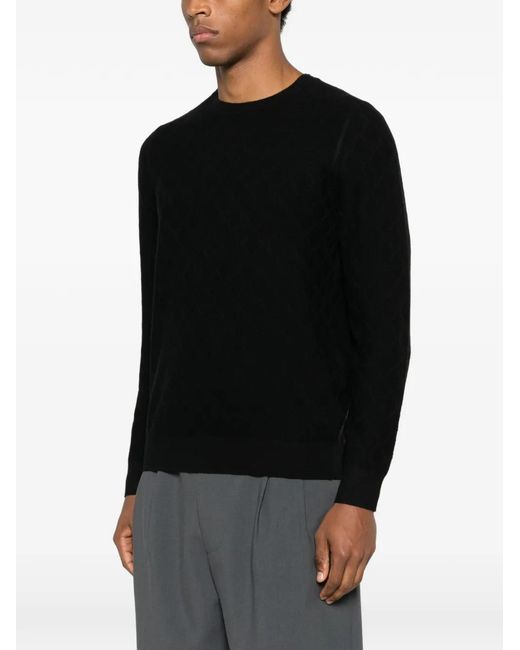 Diktat Black Diamond-Pattern Sweater for men