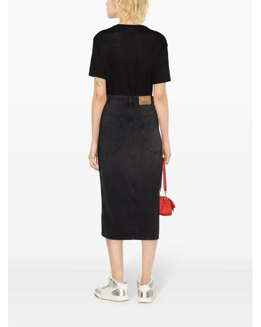 Isabel Marant Black Zewel Logo Cotton T-Shirt