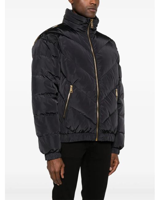 Versace Jeans Couture Black Logo-Print Jacket for men