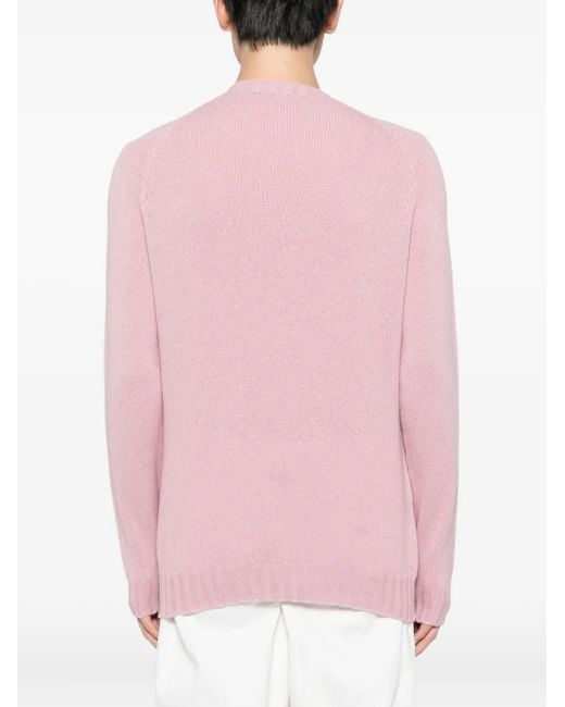 Tagliatore Pink Raglan-Sleeve Cashmere Sweater for men