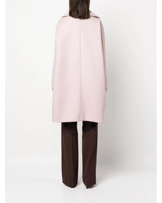 Herno Pink Single-Breasted Wool-Blend Coat