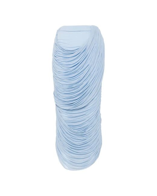Magda Butrym Blue Draped Midi Skirt