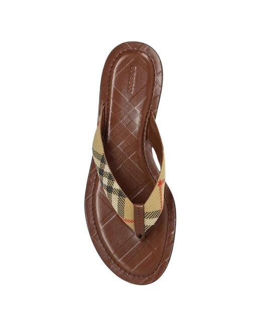 Burberry Brown Check Pavilion Sandals