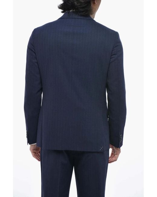 Corneliani Blue Pinstripe Single-Breasted Suit for men