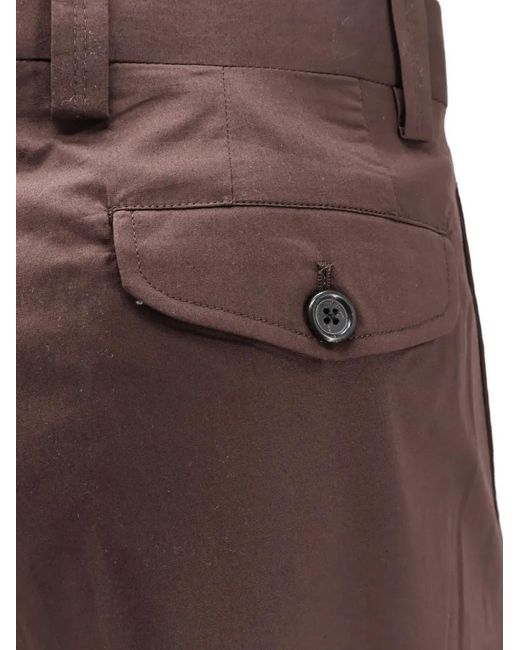 Laneus Brown Buttoned Trousers for men