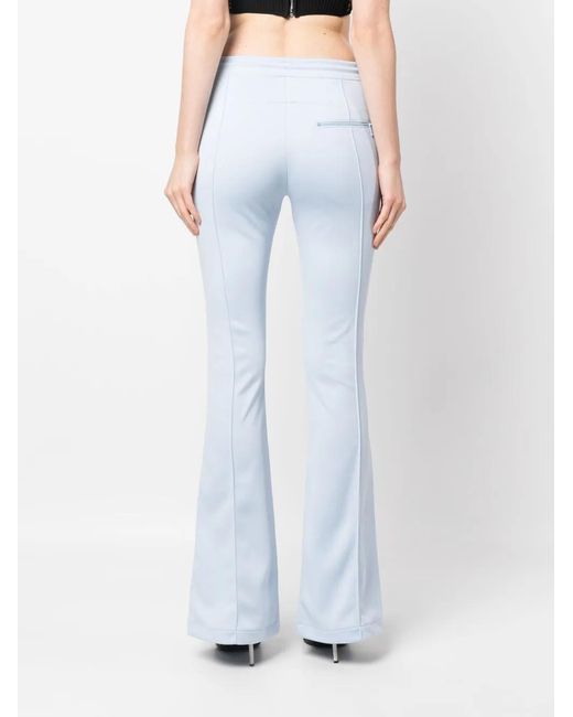 Courreges Blue Seam-Detailing Flared Track Pants
