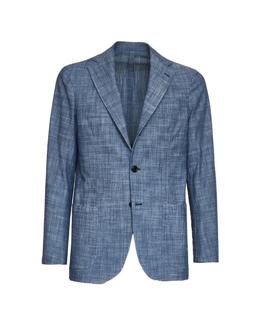 CAMICERIA PICCOLO Blue Panarea Blazer for men