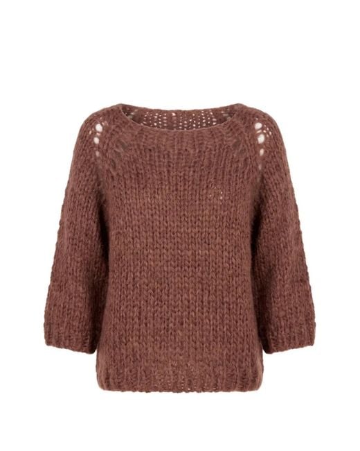 Dondup Brown Mohair Chunky-Knit Sweater
