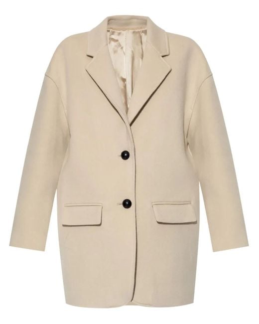 Isabel Marant Natural Campbelle Single-Breasted Coat