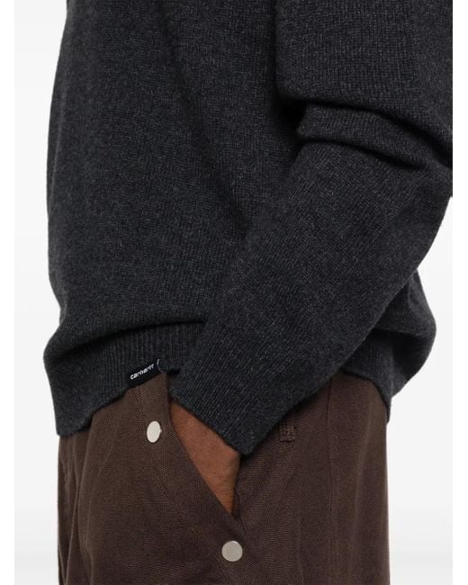 Carhartt Black Charcoal Grey Crew-Neck Knitted Sweater for men