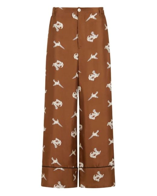 Pantalon Ample À Imprimé Graphique Marni en coloris Brown