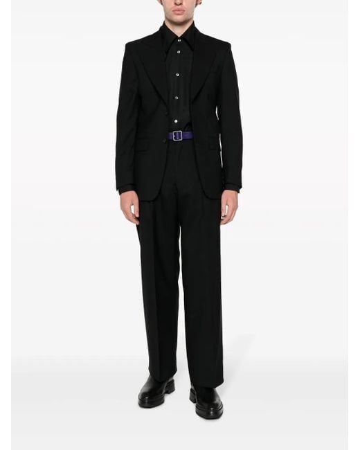sunflower Black Single-Breasted Wool Blazer for men