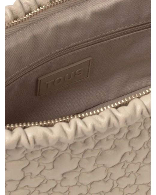 Tous エンボス ショルダーバッグ White