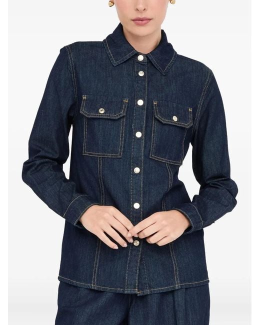 Liu Jo Blue Washed Denim Shirt