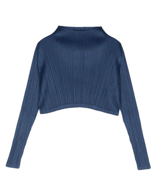 Pleats Please Issey Miyake Blue Monthly Colours January Cropped Top