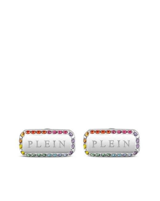 Philipp Plein White Stainless Steel Earrings