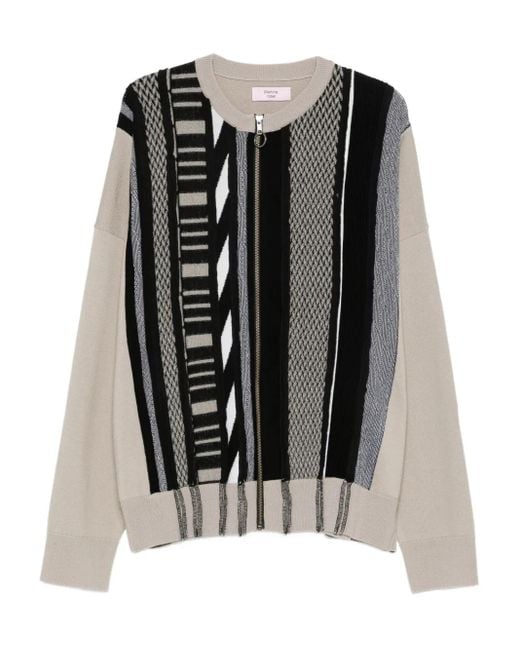 Martine Rose Black Striped Zip-Up Cardigan for men
