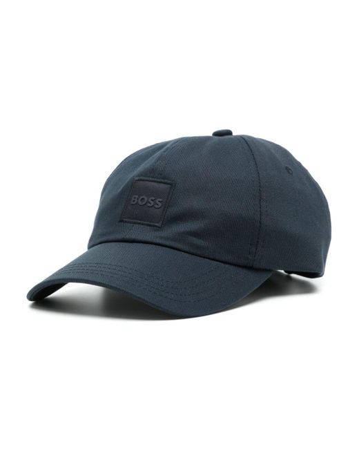 Boss Blue Logo-patch Cotton Cap for men