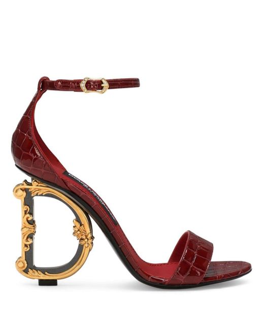 Sandalias Baroque con tacón DG Dolce & Gabbana de color Red