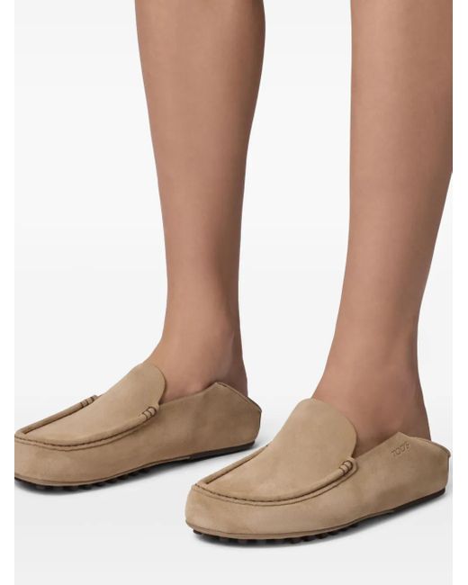 Tod's White Suede Slipper Loafers for men