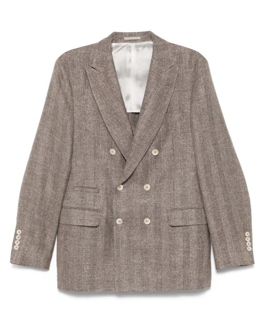 Brunello Cucinelli Brown Suit Type Jacket Clothing for men